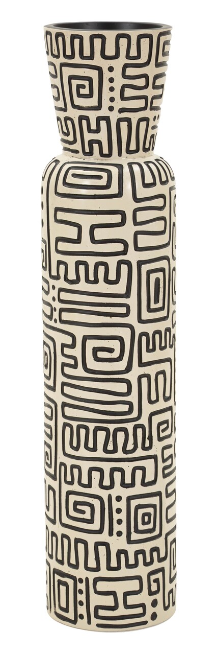 Vaza decorativa, Mauro Ferretti, Nairobi, 15.5x65 cm, polirasina, alb/negru - imagine 5