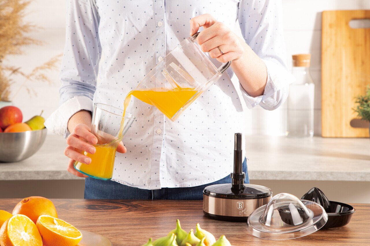 Storcator electric de citrice Berlinger Haus, Rose Gold, 40W, 700 ml, plastic/inox, roz/transparent - imagine 3