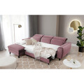 Coltar extensibil stanga 4 locuri ELTAP, Foble, 267x196x100 cm, lemn/poliester, roz inchis