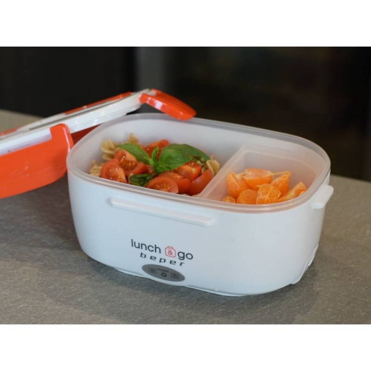 Lunch Box -Cutie Electrica Pentru Incalzirea Pranzului 90.920G, Beper, 40 W, 450 Ml, 1000 Ml, Alb/rosu