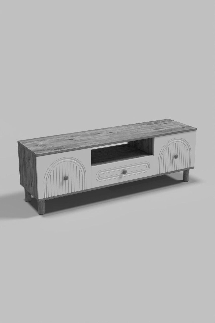 Comoda TV, Hanah Home, Bellora 150, 150x53x41 cm, PAL, Pin Atlantic / Alb - view 5