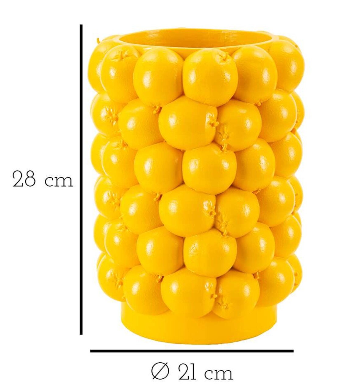 Suport ghiveci Lemons, Mauro Ferretti, 21x28 cm, polirasina, galben - 1 | YEO