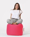Taburet puf, Square Pouf, Ferndale, 45x45 cm, poliester impermeabil, roz