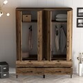 Dulap pentru haine, Hommy Craft, Kumsal TT, 160x47.5x201.4 cm, PAL, Maro
