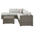 Set coltar si masuta, Cherry Point, L.230 l.218 H.80, aluminiu, gri