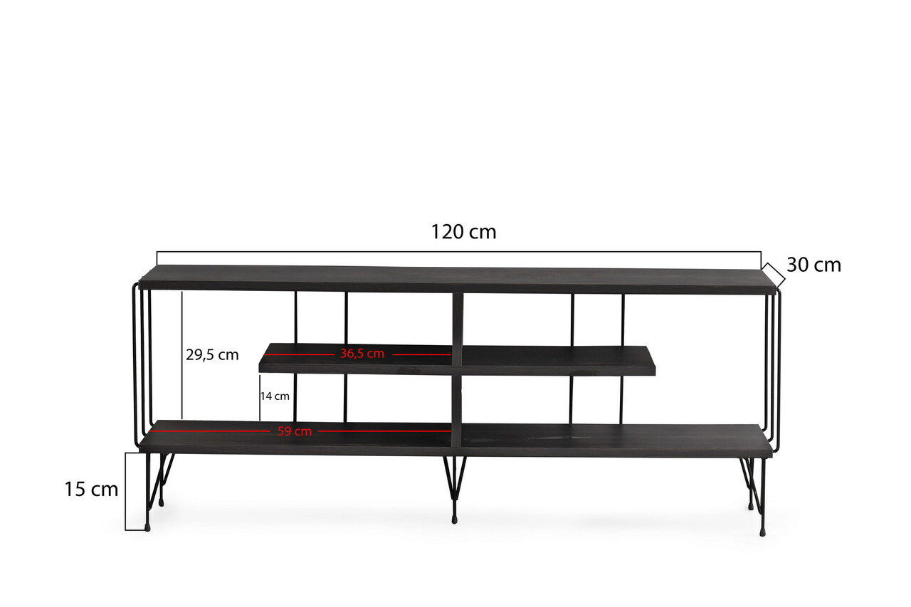 Comoda TV, Kalune Design, Eze, 120x44.5x30 cm, Maro inchis