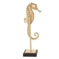 Decoratiune Seahorse, Clayre & Eef, 10x8x31 cm, polirasina, auriu