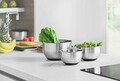 Set 4 boluri pentru amestecat + 4 capace Mixing BergHOFF, Essentials, Ø16-24 cm, inox/baza din cauciuc