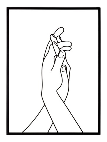 Decoratiune pentru perete, Mauro Ferretti, Simply Hands, 40 x 1 x 55 cm, fier, negru