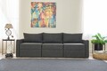 Canapea extensibila cu 3 locuri, Balcab Home, 825BLC4325, Cadru: 100% LEMN DE BRAD, Antracit