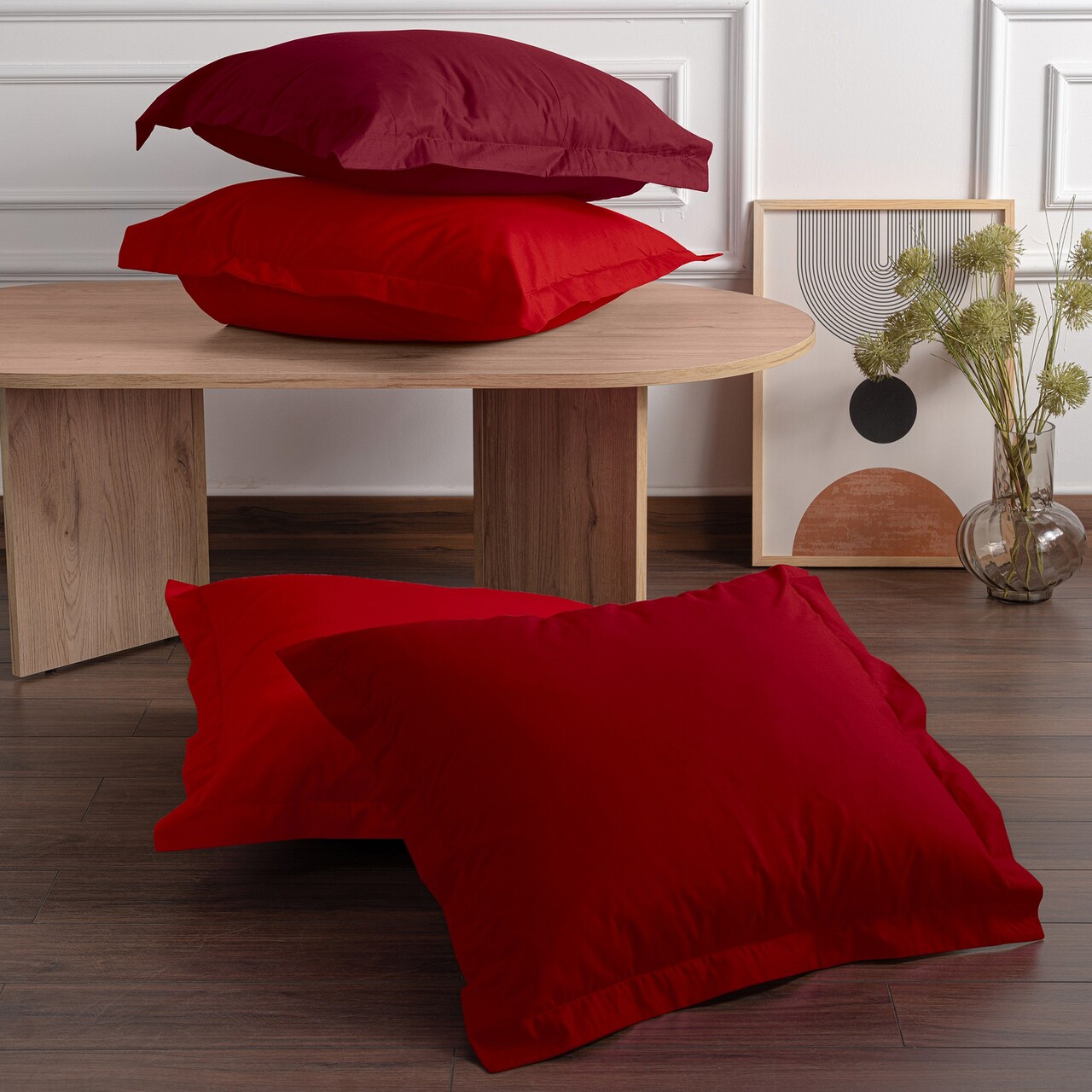 Set 2 fete de perna Oxford (FR), L'essentiel Maison, Tonne Rosse, Rosu claret - imagine 2