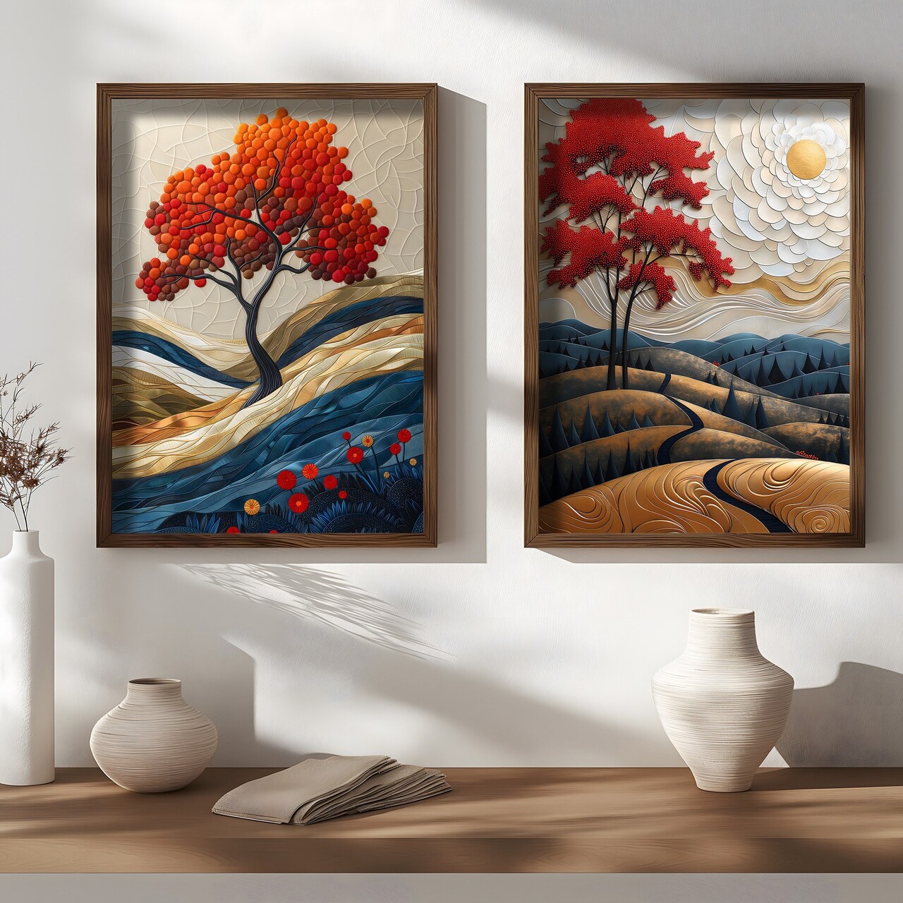 Set 2 tablouri decorative, HUM102, Cadru: 100% MOLID, Multicolor - view 2
