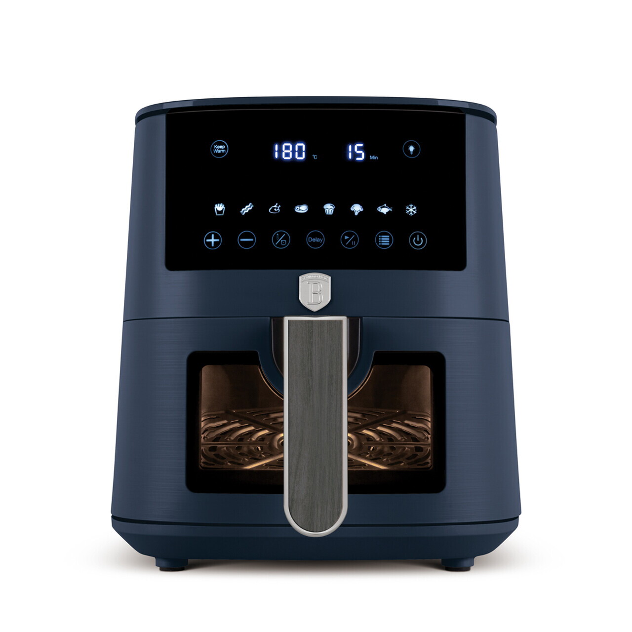 Friteuza cu aer cald si fereastra Berlinger Haus, Deep Sea, 5 L, 1400W, albastru mat/gri - imagine 4