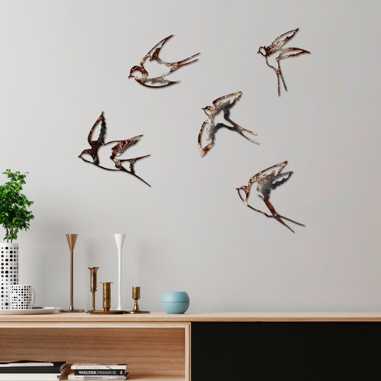 Decoratiune de perete, Birds-2, Dimensiune 1: 19 x 14 cm, Multicolor - view 2