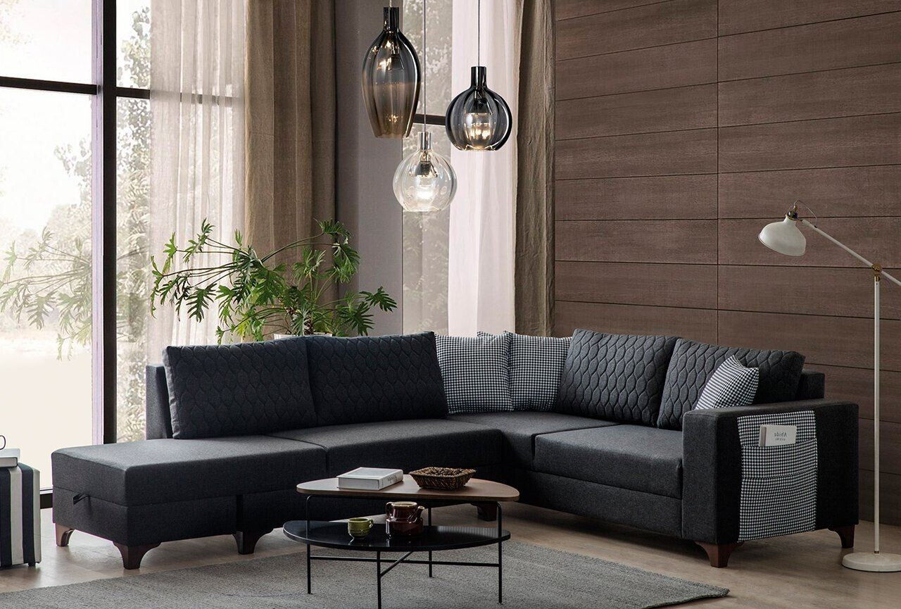 Coltar, Atelier del Sofa, 752EST1401, Lemn de carpen/PAL melaminat, Antracit