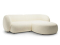 Coltar dreapta 2 locuri, Kate, Micadoni, 255x176x76 cm, tesatura structurata, bej deschis