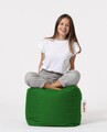Taburet puf, Square Pouf, Ferndale, 45x45 cm, poliester impermeabil, verde