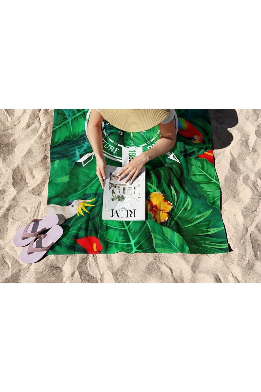 Prosop de plaja, Astacura, Forest Camping 90, 90x150 cm, Poliester/Poliamida, Multicolor