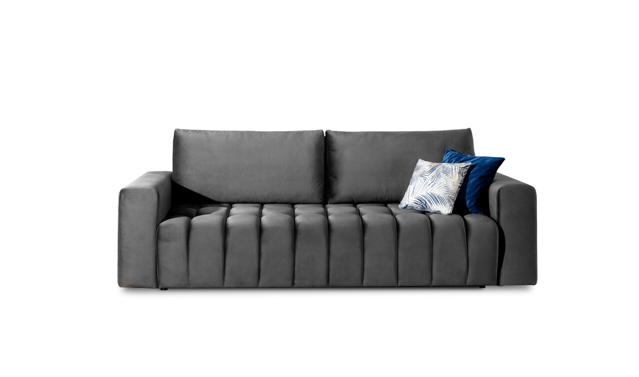 Canapea extensibila 3 locuri ELTAP, Laz41, Lazaro, 247x97x92 cm, lemn/poliester, gri inchis - 1 | YEO