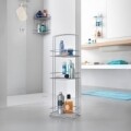 Etajera pentru baie Tidy Onda, Metaltex, 25x17x77 cm, metal/ invelis din polytherm, argintiu