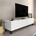 Comoda TV, Retricy, Lerze, 149.2x35x38 cm, PAL, Alb