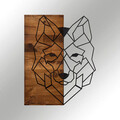 Decoratiune de perete, Wolf1, lemn/metal, 45.5 x 58 cm, negru/maro
