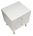 Noptiera Luxy, Mauro Ferretti, 45x40x51 cm, lemn de pin, alb/auriu