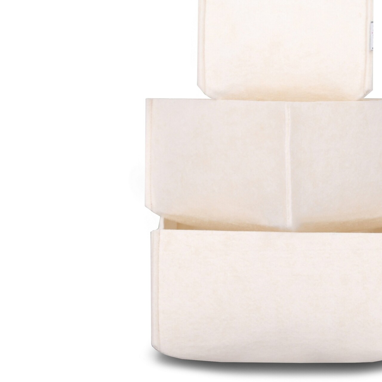 Set organizator de birou din fetru, HMY, Crem - imagine 6