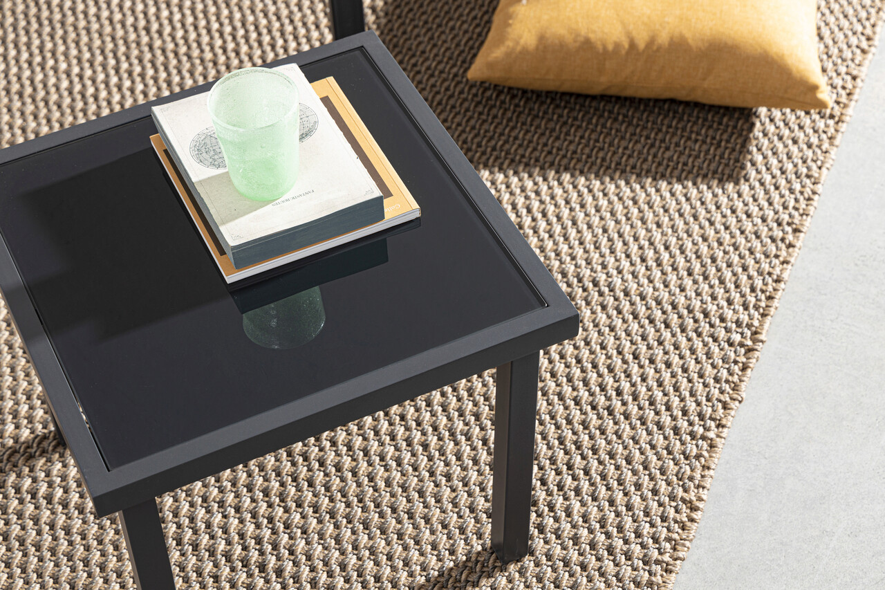 Set mobilier de gradina 3 piese, Auri, Bizzotto, gri carbune