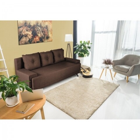 Poza Canapea Extensibila Roma Lux Dark Chocolate 205x90x86 cm + lada de depozitare, maro