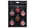 Cutie cu 6 globuri asortate Flower Christmas , Decoris, sticla, multicolor