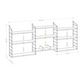Biblioteca, Emerald, Lungo, 85 x 216 x 20 cm, pal melaminat, alb/negru