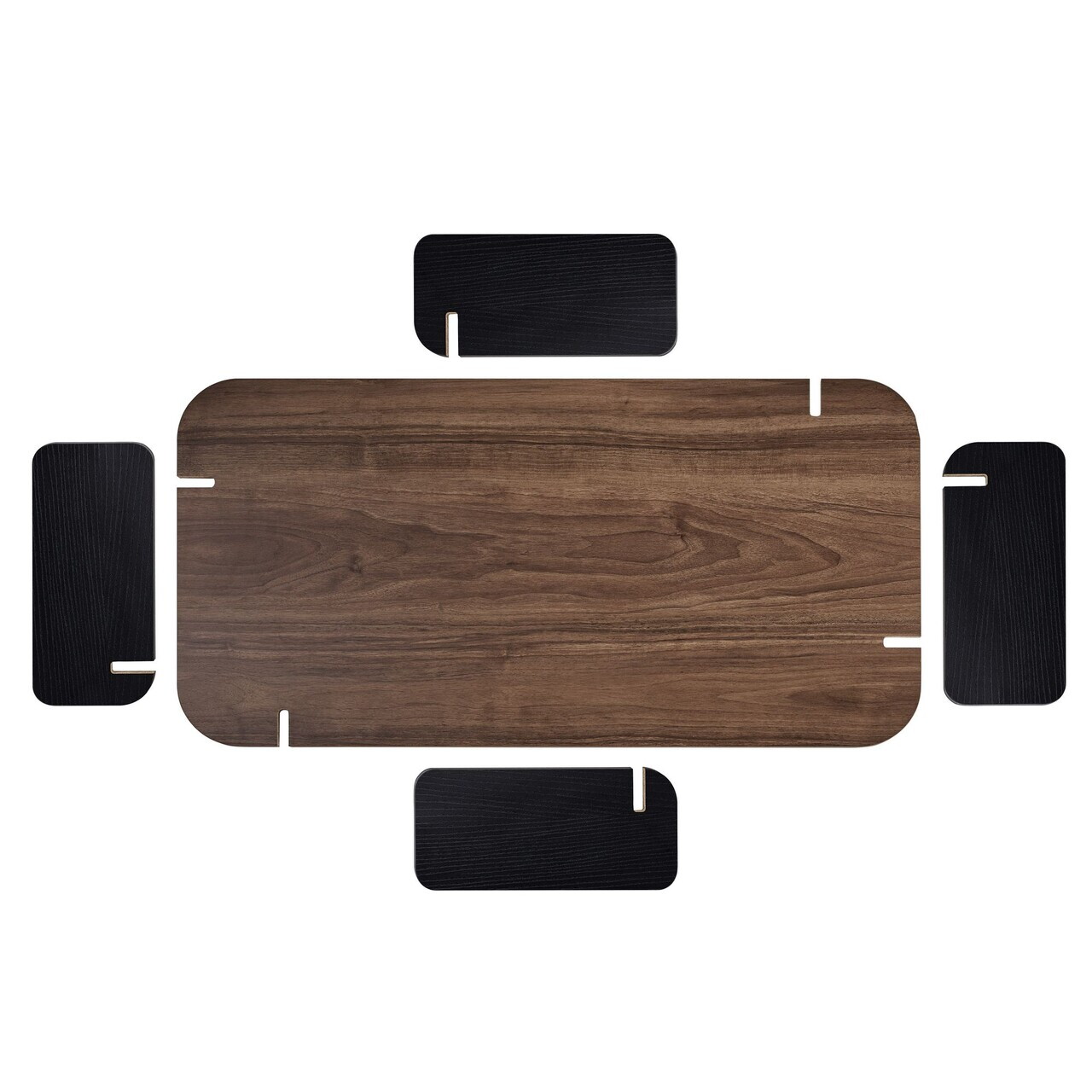 Masuta de cafea, Hanah Home, Renard, 120x35x60 cm, PAL, Nuc / Lemn negru — imaginea 6