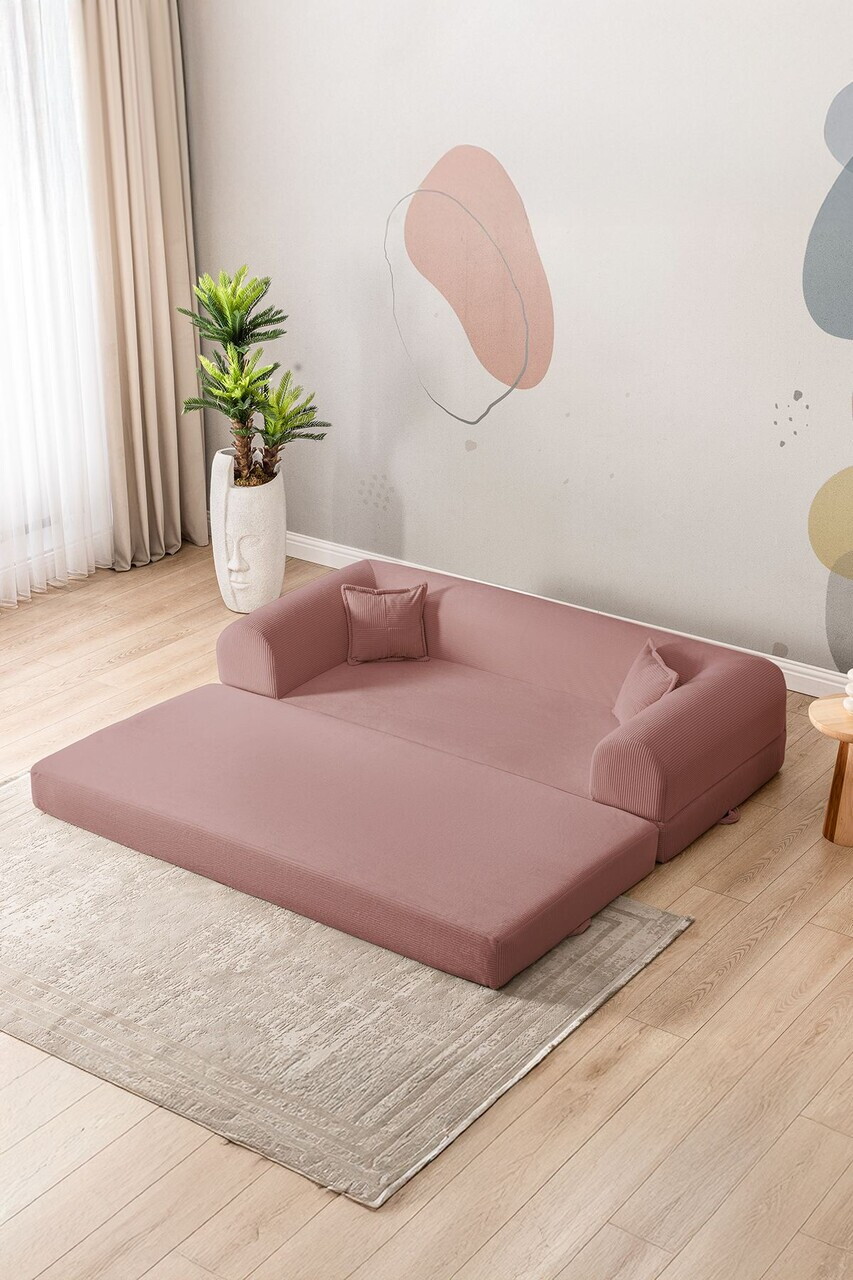 Canapea extensibila 3 locuri, Atelier del Sofa, 118FVL1309, Tesatura plus reiata, Roz - view 5