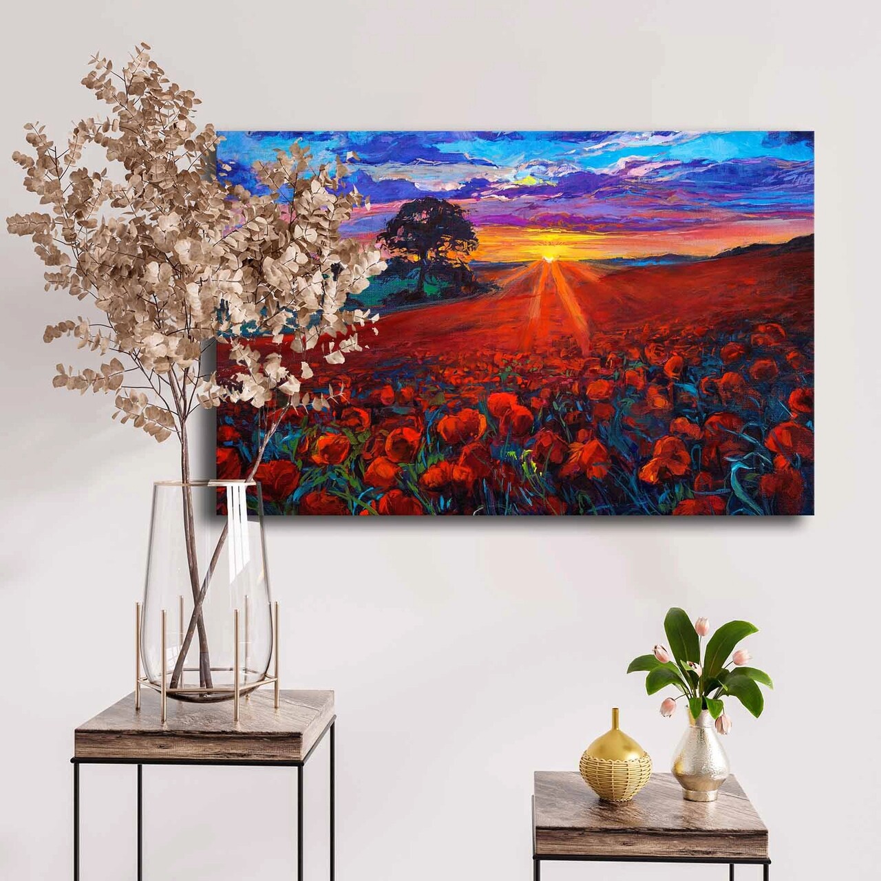 Tablou decorativ, 4570NISC-014, Canvas, Lemn, Multicolor