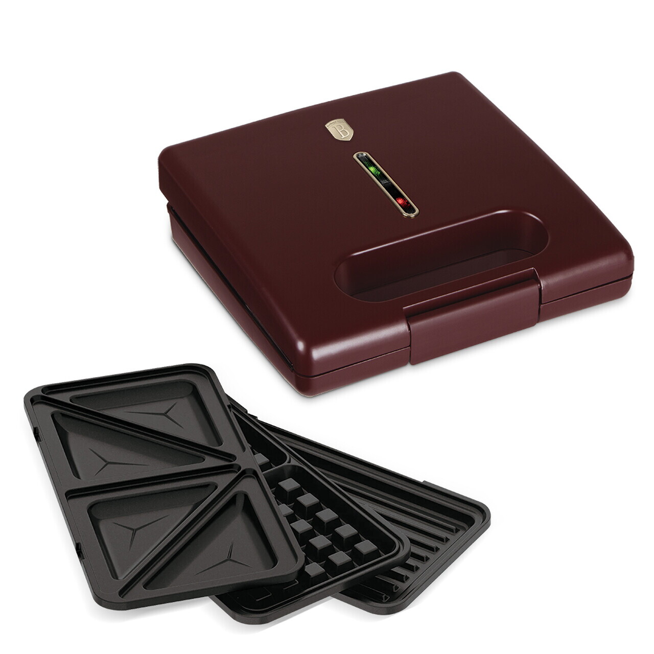 Sandwich maker 3 in 1 Berlinger Haus, Leonardo, 22.5x13 cm, aluminiu, visiniu mat - view 8