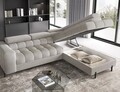 Coltar extensibil dreapta 5 locuri ELTAP, RT-20ROY, Ferucce, 276x200x93 cm, lemn/poliester, bej deschis