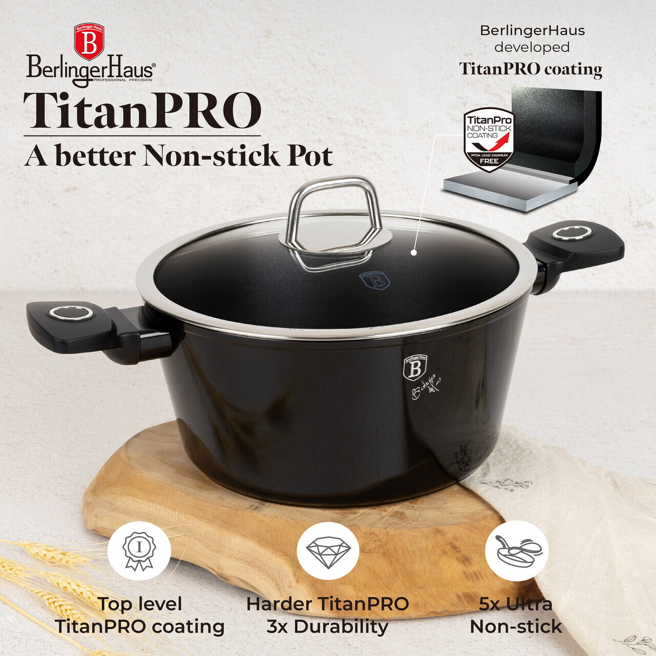 Set pentru gatit Berlinger Haus, Black Vantage, 10 piese, aluminiu forjat, negru lucios - imagine 7