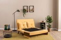 Canapea extensibilă cu 2 locuri, Futon, 859FTN2720, Metal , Galben mustar