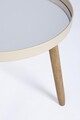 Set 2 masute de cafea Edvard, Bizzotto, 35.5x44 cm/40x51 cm, lemn de cauciuc/otel, blat din oglinda, ivoriu