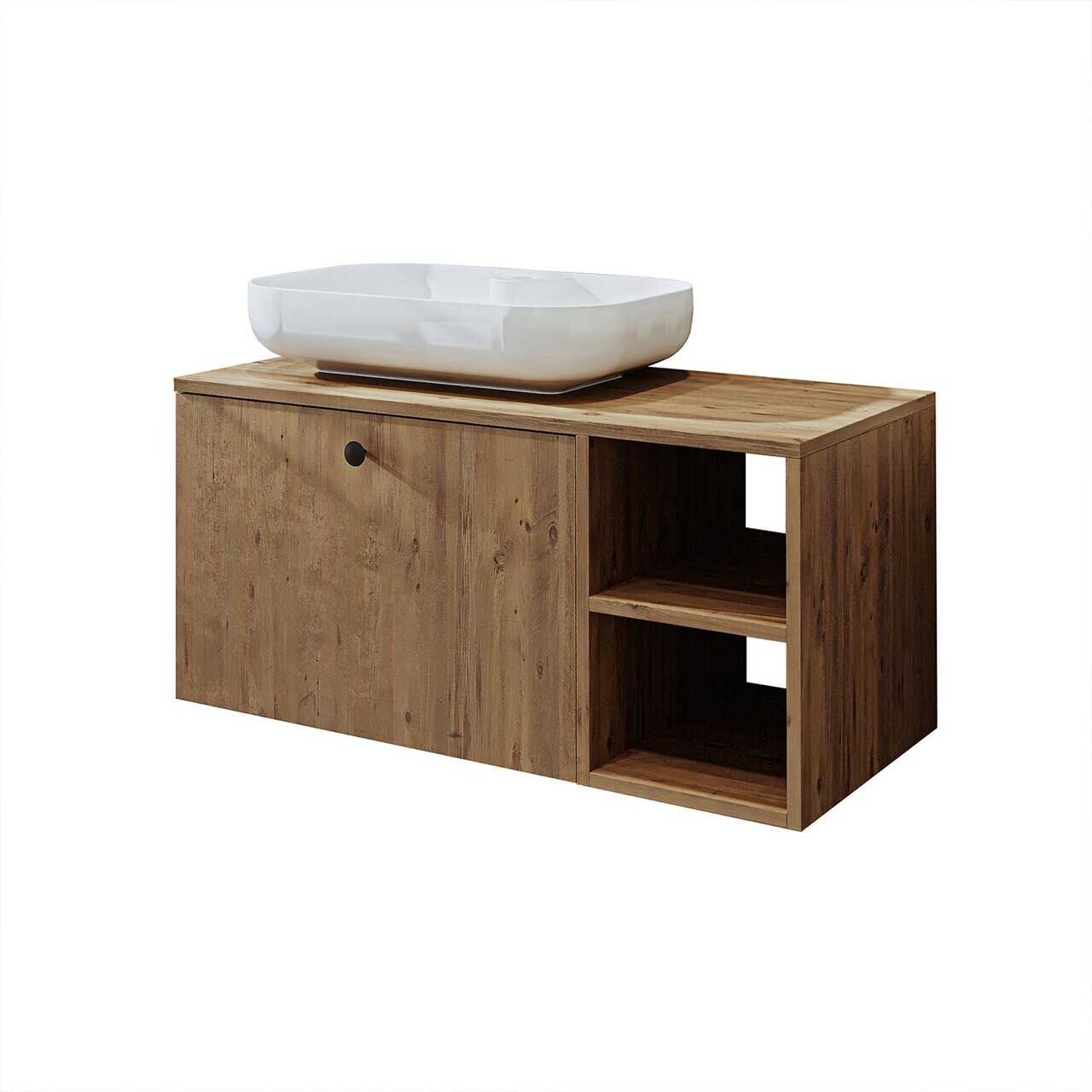 Dulap de baie cu chiuvetă, Hanah Home, 2517, 95x58x45 cm, MDF, Maro — imaginea 5
