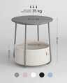 Masuta pentru cafea Vasagle, D45 x 51 cm, PAL/otel/poliester, gri/bej