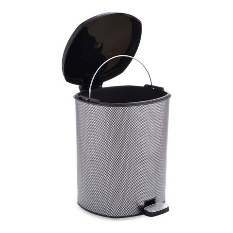 Cos de gunoi cu pedala Dark Grey, Berilo, 6 L, fibra de carbon Berilo