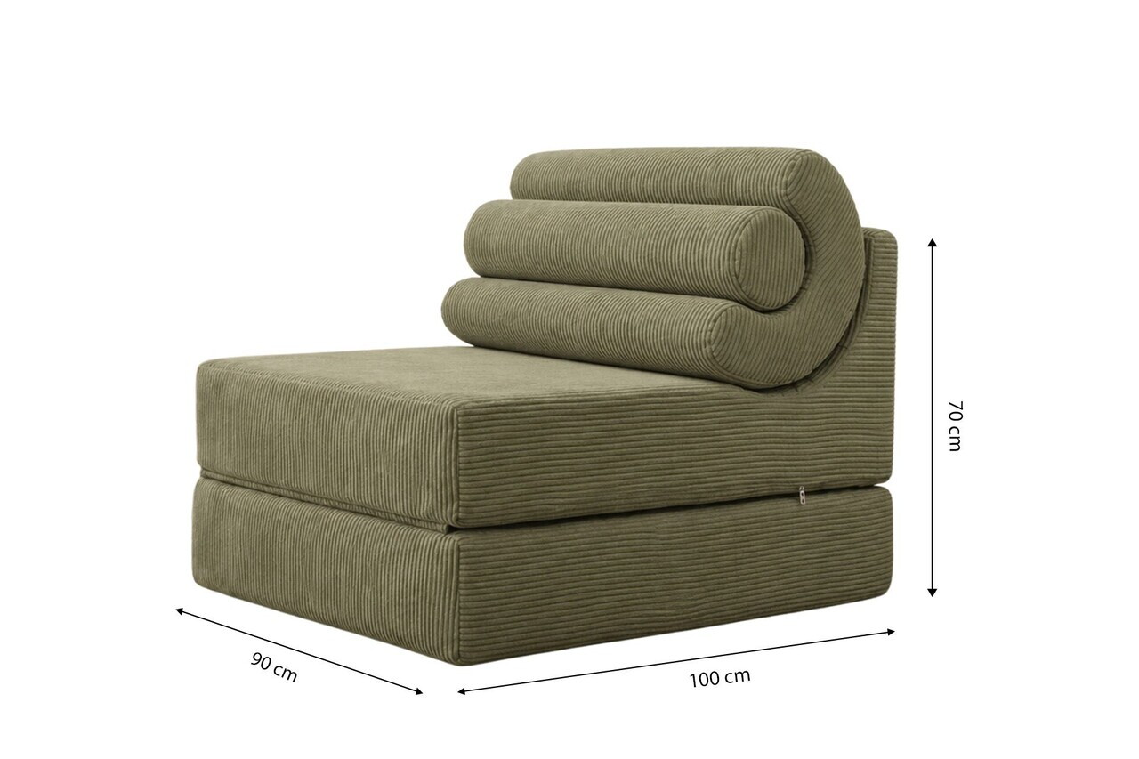 Fotoliu extensibil, Atelier del Sofa, 560ARE5304, Verde menta — imaginea 3