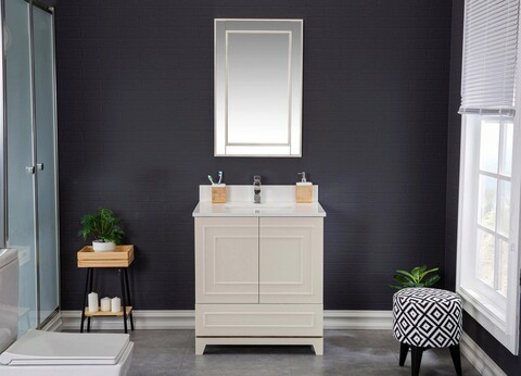 Set mobilier de baie (2 piese), Jussara, Ohio 30, Crem Jussara