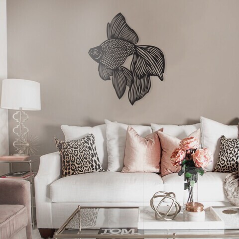 Decoratiune de perete, Goldfish, Dimensiune: 50 x 60 cm , Negru