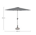Umbrela pentru gradina/terasa Vienna, Bizzotto, Ø300 cm, stalp Ø48 mm, aluminiu/poliester, gri inchis