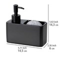 Dozator detergent lichid, Wenko Resa, 14.5 x 6 x 14.3 cm, 150 ml, polirasina/plastic, negru