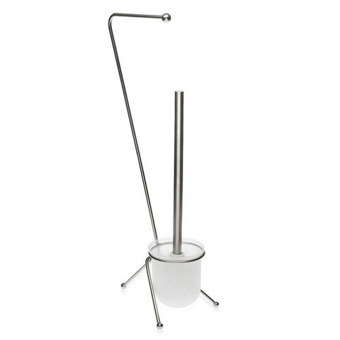 Suport hartie igienica si perie de toaleta alicia, versa, 20x18x55 cm, metal
