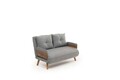 Canapea extensibilă cu 2 locuri, Futon, 859FTN2723, Metal , Gri deschis